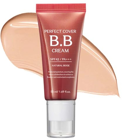 BB Cream - BB Creme - Korean Make Up & Korean Sunscreen - Sonnenschutz SPF 42 und Feuchtigkeitspflege - Langanhaltendes Natürliches Make-up, Mittlere Deckkraft, 50g