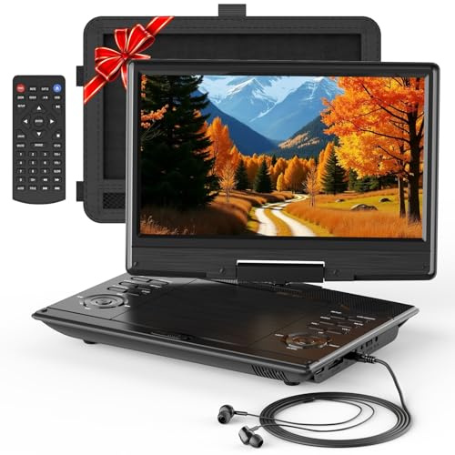 13.5 Portable DVD Player for Kids and Car with 11.6 Screen & Headphones,4-6 Hours Working Time,Car DVD Player with Headrest Mount,Remote Control,Dual Speakers,Region Free,Support Sync TV/USB/SD/AV