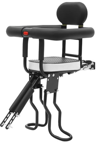 Mqwdxzfes Siège de vélo pour enfant avant, siège enfant pour vélo, siège enfant de vélo amovible avec fixation à deux points, siège de vélo réglable pour 1 à 5 ans, vélo pour femme/vélo électrique