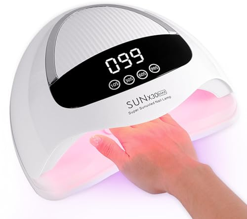 UV LED Nail Lamp, 500W Professional Nail Dryer, This Nail Lamp is Equipped With Automatic Sensor with 90 LED Beads, Which is Suitable For Nail Polish Gel Curing and Polishing Nail Lamp
