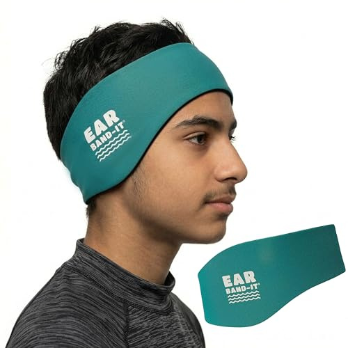 Earvolution Original Ear Band-It Swimming Headband - American Brand, Doctor-Invented - for Kids & Adults - Sensory-Friendly - Keep Ears Dry & Prevent Swimmer's Ear, Holds Earplugs in, (Teal, Large)