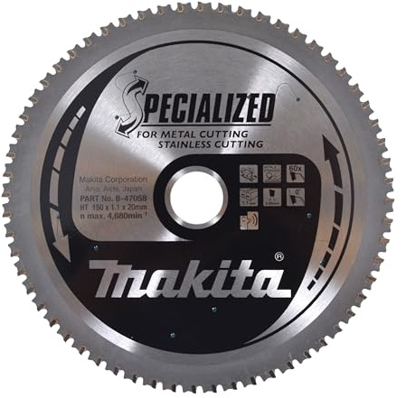 Makita B-47058 Specialized Metal Cutting TCT Saw Blade 150x20x60T