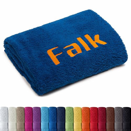 AR Line Besticken Sie Handtuch mit Namen oder mit Wunschtext Bestickt, Badetuch (100x150cm) in Royal