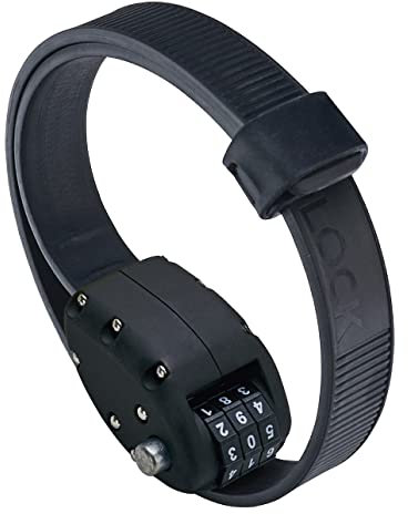 OTTOLOCK Stahl & Kevlar Zahlen-Fahrradschloss 46cm | Leicht, Kompakt, Sicher, Beständig | Ideal für Radfahrer und Sportequipment Schwarz, 46cm