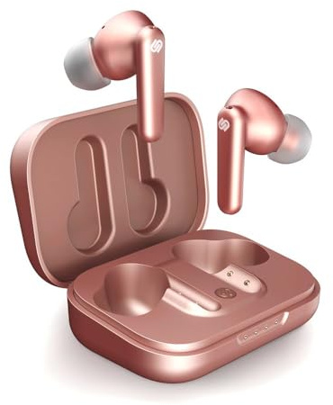 Urbanista London True Wireless Earbuds Headphones with Active Noise Cancelling, 25 Hours Playtime, Touch Controls & 6 Microphones for Clear Calling, Bluetooth 5.0 Earphones, Pink
