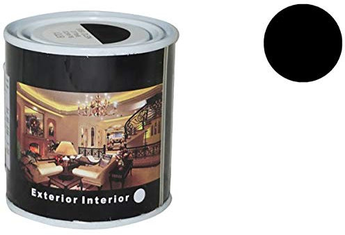H HANSEL HOME Pintura Esmalte al Disolvente para Madera y Metal, Pintura Alquidica de Rápido Secado para Superfícies Interiores y Exteriores(Negro Brillo, 125 ML)