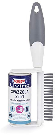 Spazzola 2 in 1 con rullo adesivo e setole - 48 fogli