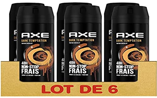 AXE Deodorant für Herren, Spray, Dark Temptation, 48 Stunden, Non-Stop, frisch, Schokoladenduft, 6 x 200 ml