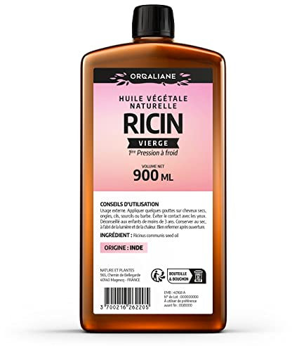 Olio di ricino 900 ml - Puro e naturale - barba, capelli, ciglia, unghie, pelle