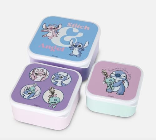 Primark Limited Disney Lilo & Stitch Lunch Boxes Stitch Set of 3 Snack Pots Tropical School Box
