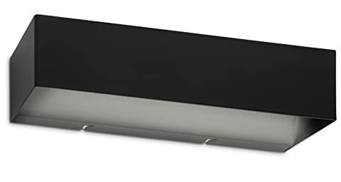 BRILONER -Lámpara de pared LED, lámpara de pared LED en el interior, lámpara de pared en el exterior, luz blanca neutra, protección contra salpicaduras IP44, negro