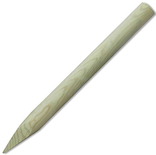 Garmix Holzpfosten Holzpfahl Zaunpfosten Zaunpfahl Gartenzaun 6cm Grün/Braun imprägniert (Grün 150cm)