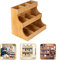 Healeved Wooden Tea Bag Holder - 3 Tier Tea Box Organizer, Natural Solid Wood, Tea Bag Organiser for Tea Bag Storage, Coffee Capsules, Sugar Packets
