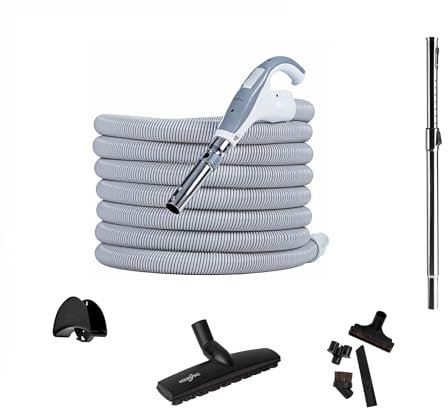 HouseVac Set di pulizia per aspirapolvere centrale, 9 m, con interruttore on/off