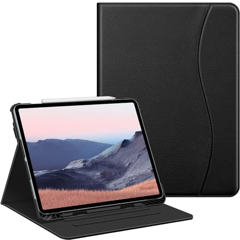 Fintie Hülle für iPad Air 13 Zoll (M3) 2025, (M2) 2024 mit Stifthalter, Multi-Winkel Betrachtung Folio Stand Schutzhülle mit Dokumentschlitze für iPad Air 13 Zoll, Schwarz