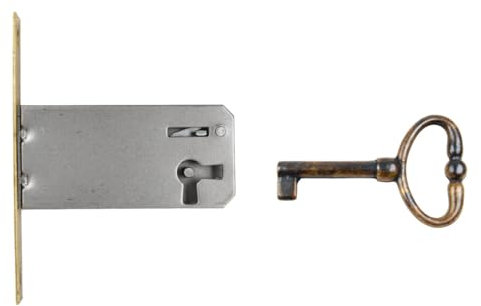 Holzando Möbelschloss Einsteckschloss mit Schlüssel 02.4014-3014 Rechts - Dornmaß 60mm - Halmlänge 32mm