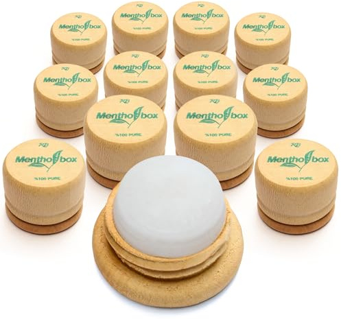 Mentholbox Piedra de Mentol, Caja de Mentol, Migraña, Macarrón refrescante y refrescante de Mentol, para aplicar en la frente y el cuello, Masaje de Spa de Mentol, Mentol cristalino puro (12x6g)