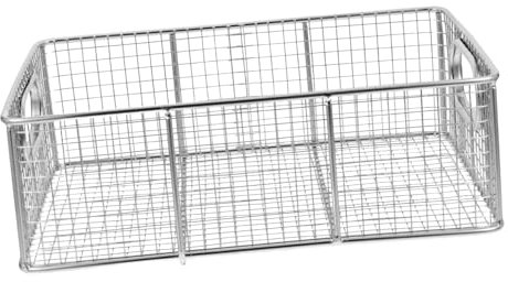 Amosfun Frittierkorb Edelstahl mit Langem Griff Drahtfrittiersieb Netzkorb zum Abtropfen von Heißen Ölen und Kochendem Wasser Geeignet für Pommes Frites Hähnchenflügel und Andere Snacks