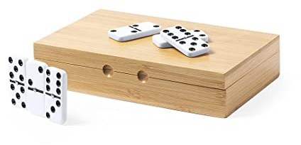 CALLE DEL REGALO Juego de Dominó en Caja de Bambú, 28 Piezas - Juegos de Mesa para Adolescentes y Adultos - 2 a 4 Jugadores - Juegos Tradicionales - Juegos de Viaje