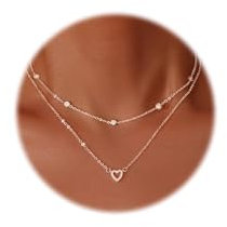 Calkkrer Kette Herz Anhänger Schmuck, Trendige Halskette, Kleine Herz Kette, Modischer Statement Schmuck, Kette Damen Silber, Lange Halskette Damen