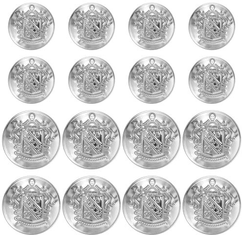 Thinp 16 Stk Knöpfe zum Annähen,Metall Blazer Knöpfe,18mm/25mm Deko Knöpfe Silber,Knöpfe Groß,Silber Knöpfe für Blazer,Jackenknopf Trachtenknöpfe,für Blazer Anzüge Sportmantel Hose Uniform DIY Basteln