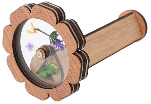 PHENOFICE Kit Caleidoscopio in Legno Giocattolo Divertente Per Bambini Piccoli Portatili Fai Da Te Creativi Educativi Accessori Naturali
