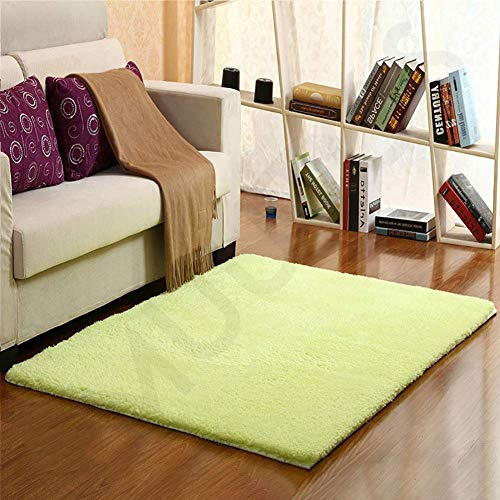 Tappeto moderno in finta pelle di agnello, morbido, a pelo corto, per soggiorno, camera da letto, corridoio, cucina, lussuoso, verde, 180 x 200 cm