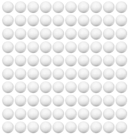100 palline di polistirolo in schiuma di polistirolo, per progetti fai da te, composizioni floreali, decorazioni per torte, alberi dolci, esperimenti scientifici ed esposizioni stagionali (2,5 cm)