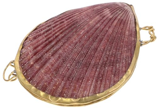 GARVALON Caja para Joyas Forma de Concha de Perla Cajita Decorativa Pequeña para Anillos y Pendientes Diseño Borde Dorado Adecuado para Regalos de Boda y Uso Doméstico Color