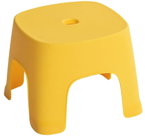 Barnpall 20 x 20 x 15 cm stapelbar, slät och slitstark PVC småbarnspall gul färg barnstol för bad, toalett, skobyte och mer
