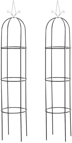 CLP Treilli Colonne A rosiers Romantika en Métal Noir Verni I Support pour Plantes Grimpantes I Tuteur pour Plantes De Jardin I, Couleur:Noir, Taille:Lot de 2