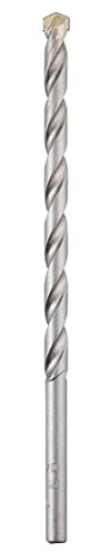 kwb Mauerdurchbruchbohrer Ø 10 mm, Länge 200 mm, mit robuster Hartmetall-Platte, spanlos geformter Bohrerspirale, kugelgestrahlter Oberfläche und Rundschaft, entspricht ISO 5468