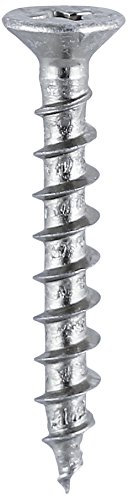TIMco 204Z BZP PVC Countersunk Ribbed Window Screw 4.3 x 25 - Zinc (Box of 1000)