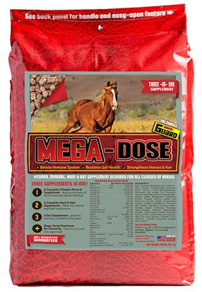 Mega Dose 40 lb, Equine Vitamin Mineral with a Full Serving of Horse Guard Supplement & Hoof Guard