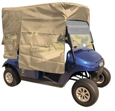 Formosa® Premium Golf Cart Sun Shade Cover Custom Fit for 2 Seater Yamaha Drive - Stay Cool on the Course | Adjustable Panels | UV Protection | Easy Installation 70 Roof Beige