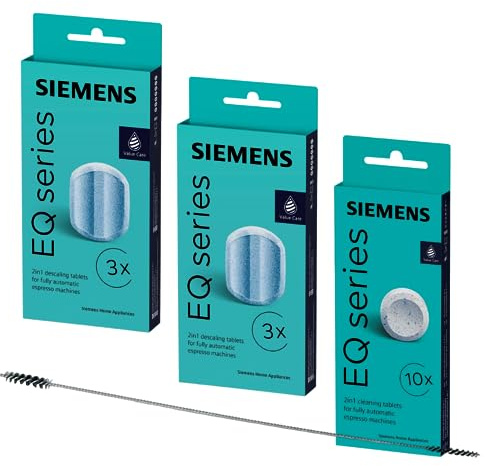 SIEMENS TZ80001 10 rengöringstabletter + 6 avkalkningstabletter TZ80002 för EQ