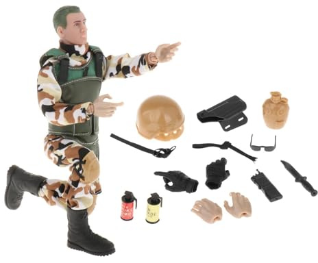 Harilla Figura de acción de Las Fuerzas Especiales a Escala 1/6, Juguete de Hombre, Conjunto de Modelo de Soldado de policía Realista, Juego de Figuras de, Verde a