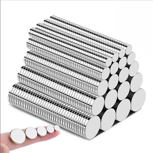 VSKIZ 120P Strong Small Neodymium Refrigerator Magnets, Tiny Rare Earth Magnets, 5 Assorted Sizes Strong Premium Disc Office Magnets for Whiteboard, Crafts, DIY, Kitchen Cabinet