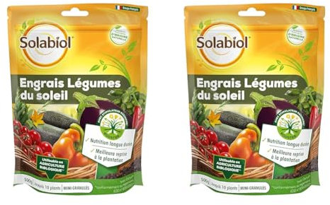 SOLABIOL Engrais Plantes Et Légumes du Soleil | 500g | Nutrition Longue Durée | Utilisable en Agriculture Biologique SOLEGY500 (Lot de 2)