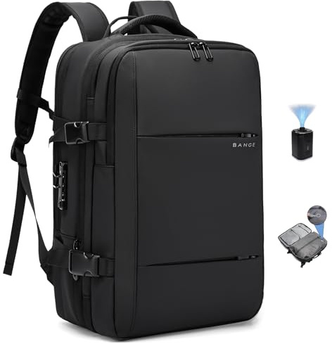 BANGE Sac à dos avec pompe, système de compression sous vide avec serrure antivol, extensible, grande capacité pour voyager