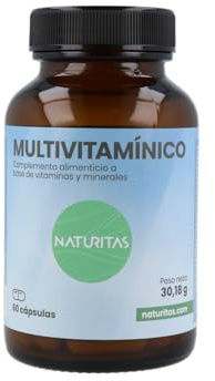Multivitamínico 60 cápsulas Naturitas Essentials | Vitamina A, B6, C, D, E | Minerales | Sistema inmune | Sin gluten | Sin lactosa