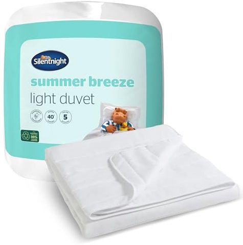 Silentnight Summer Breeze Lightweight Duvet 1 Tog, Single | Summer Quilt, Ideal for Warm Nights and Hot Sleepers, Soft, Breathable, Cool Comfort, Hypoallergenic, Machine Washable