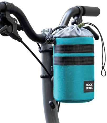ROCKBROS Borsa per Bottiglie da Bicicletta, Borsa da Manubrio per Borraccia Bici, Portabottiglie Porta Borraccia Termico Regolabile, con Tracolla, per Bici Pieghevole e Scooter, 1,2L, Blu