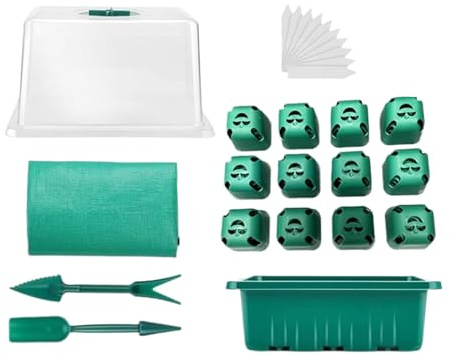 Germination Tray - Mini Greenhouse Set with Ventilated Hoods and Base for Plant Cultivation - Greenhouse Starter Set for Plant Growing for Indoor Bed Propagation Transplanting Gardening