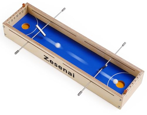 Zesenai Micro Football Reflex - Mini juego de mesa de futbolín y hockey de aire, juego de habilidad de madera de acción rápida para 2 jugadores para niños y adultos, divertida noche familiar o fiesta