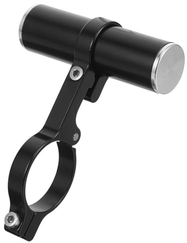 Veemoon Extensor de Manillar de Bicicleta de Metal, Barra de Extensión Soporte para Luces y Velocímetro, Uso en Bicicletas de Montaña y Estáticas, Color Negro