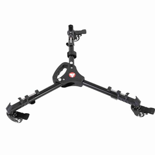 Rosvola Carrello Treppiede Pieghevole VX-600 con Base a Puleggia Regolabile a 3 Ruote per stabilità della Fotocamera Alluminio Leggero