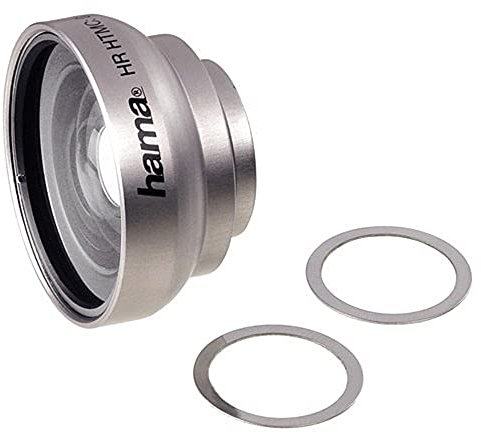 Hama Cet objectif grand angle de 0,5x est prévu pour appareil photo numérique ou téléphone portable non équipé de pas de vis d'un diamètre de 27 mm. Il se fixe à l'aide d'un système magnétique et d'un anneau adhésif.