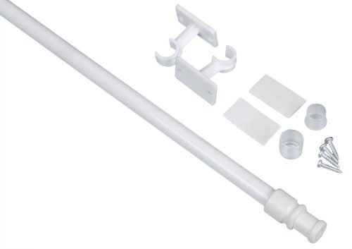 Teleskop- Gardinenstange Fenster- Cafehausstange für Bistrogardinen in 75-125 cm weiß ausziehbar