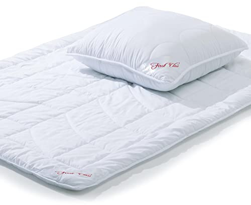 CelinaTex First Class Duo Steppdecken Winterdecke 155 x 220 cm Set mit 1x Kopfkissen 80 x 80 cm Winter Bettdecke